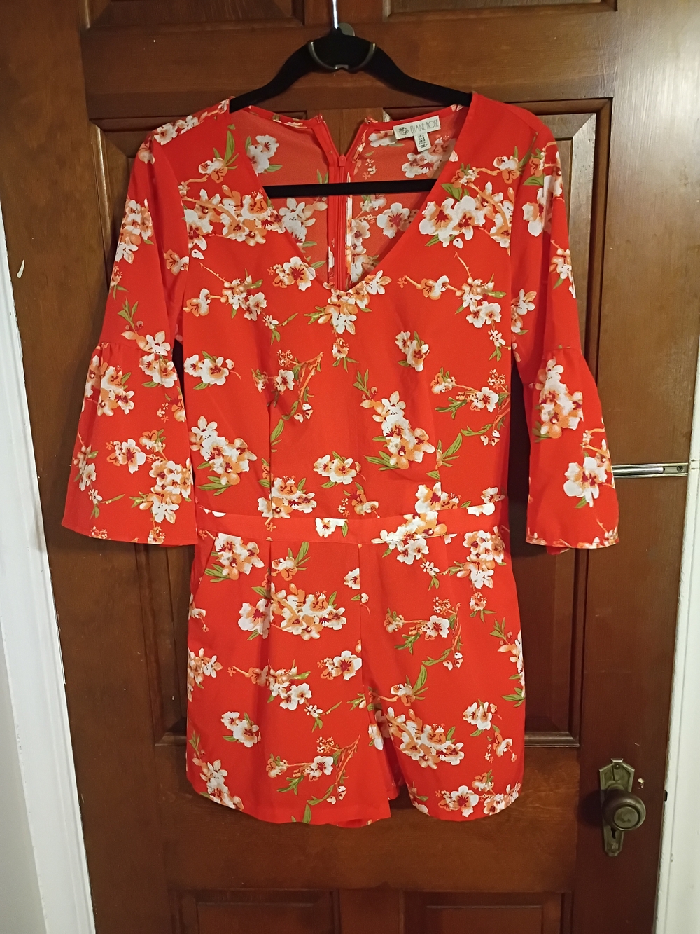 Bright Floral Red Women's Romper Dress - Size 4